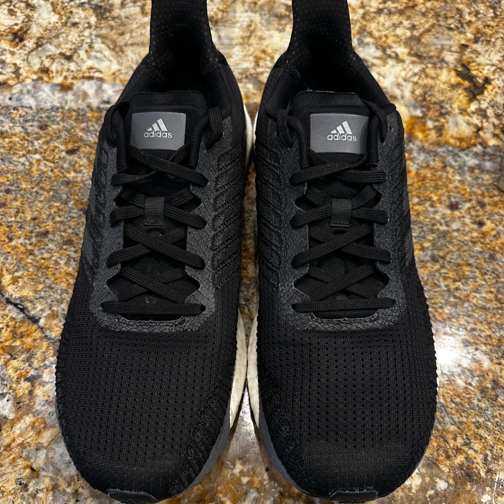 adidas Black Solar Boost Athletic Shoes. New no box. Never worn. M 9/W 10.5